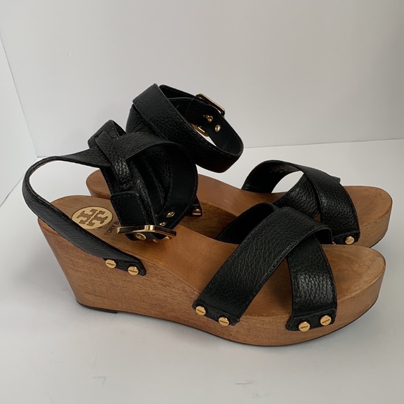 Tory Burch Platform Wedge Sandals Size 9 - Picture 1 of 4